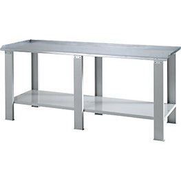 Werkbank Baukastensystem - 850 mm Höhe - Stahlblech-Arbeitsplatte - 2000 x 700 mm
