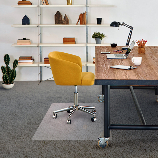 Floortex Bodenschutzmatte für niederflorige Teppichböden - Phthalatfreies Vinyl, 120 x 75 cm, bis 6 mm Florhöhe, Rechteckig, Transparent