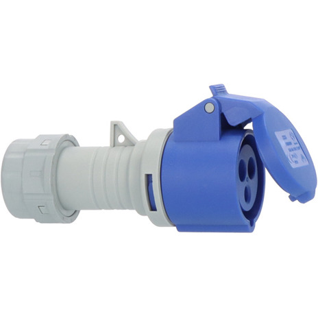 CEE-Kupplung 230V/16A für Außenbereich - IP44, Schraubbare Anschlusstechnik, 3-polig