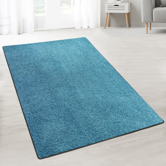 Hochflor Shaggy Teppich - Maß Barcelona, Hellblau, 200x250 cm