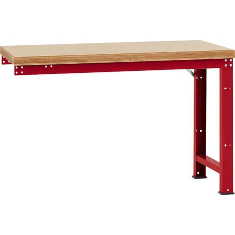 Profi Werkbank mit Multiplex Tischplatte - 1500 x 700 mm - Rubinrot