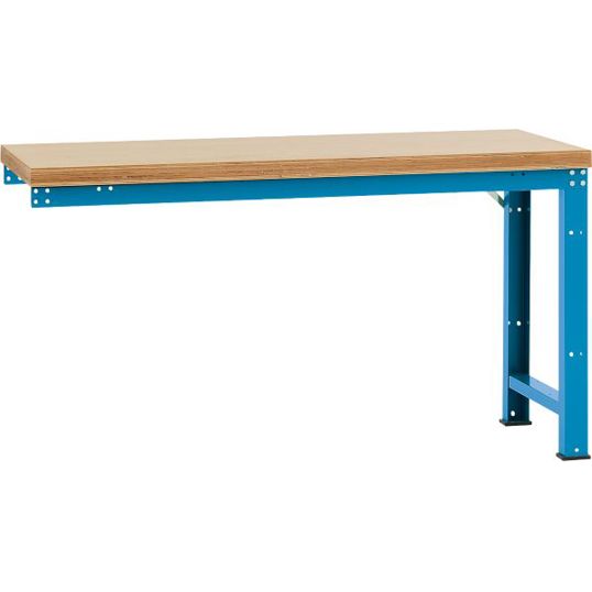 Profi Anbauwerkbank mit Multiplex Tischplatte - 1750 x 700 mm - Lichtblau
