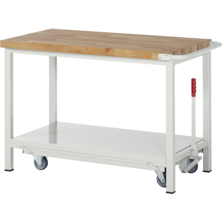 Multifunktionale Werkbank mit Fahrgestell - B1250 x T700 x H880 mm