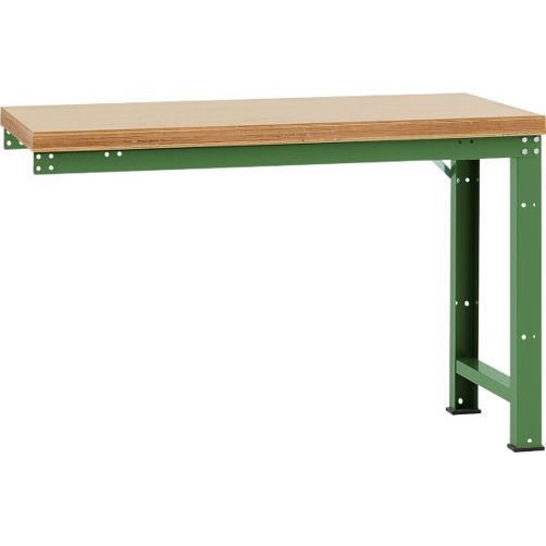 Profi Standard Anbauwerkbank - Multiplex Tischplatte (1500 x 700 mm) - Resedagrün