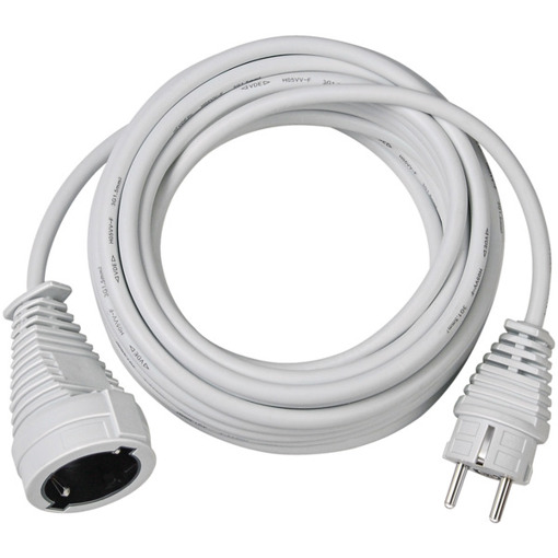 Strom Verlängerungskabel 5m H05VV-F 3G 1,5mm² Weiß