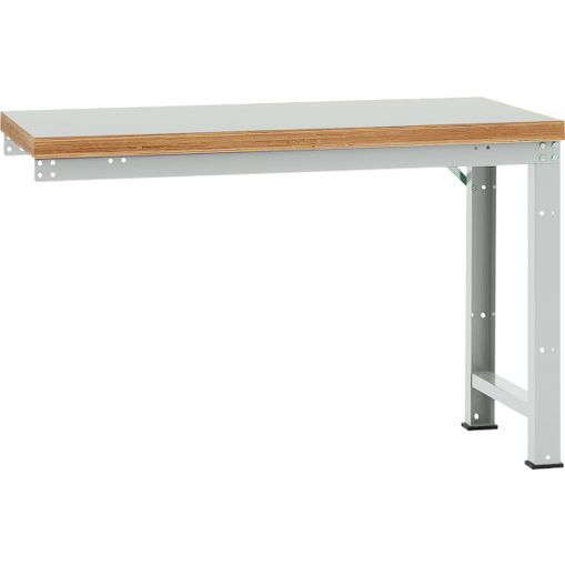 Profi Standard Anbauwerkbank mit Kunststoff Tischplatte - 1500 x 700 mm - Lichtgrau