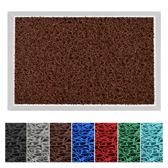 Hygienische Alu-Desinfektionsmatte - Spaghetti-Matten-Einlage in Braun - 53 x 83 cm