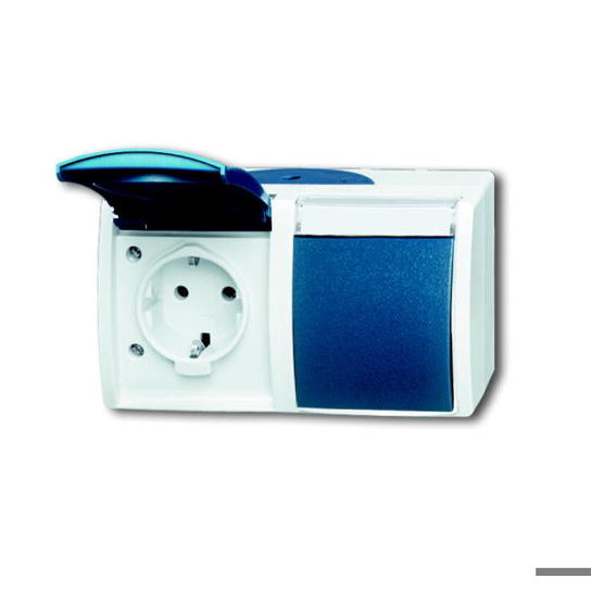 CEE-Steckdose Blau-Weiß 2084-0-0703