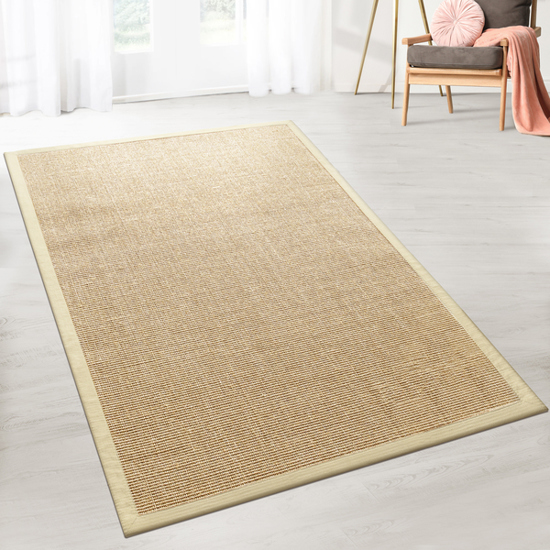 Hochflor Sisal-Teppich Amazonas mit Bordüre - 120 x 180 cm