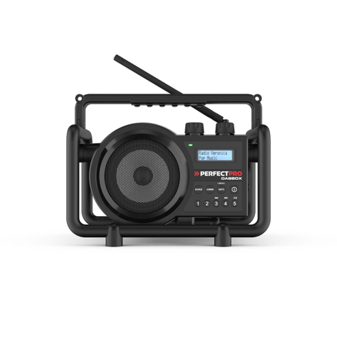 Tragbares digitales Baustellenradio in Schwarz