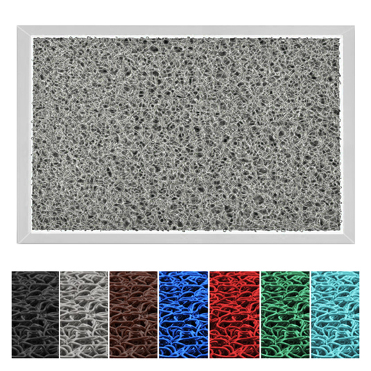 Hygienische Alu-Desinfektionsmatte 53 x 83 cm - Spaghetti-Matten-Einlage in Grau