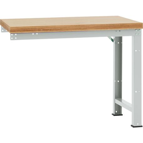 Profi Standard Anbauwerkbank - Multiplex Tischplatte (1250 x 700 mm) - Lichtgrau