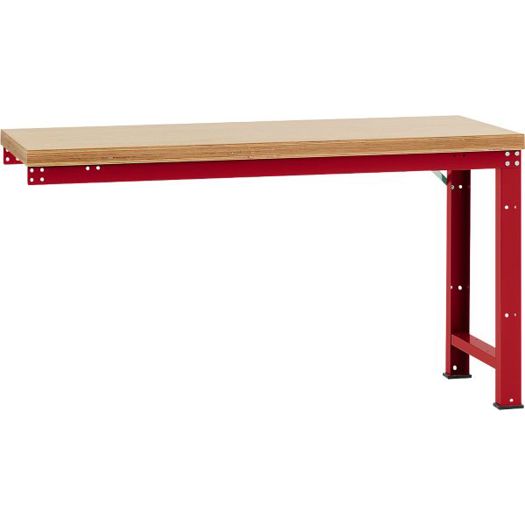 Profi Anbauwerkbank mit Multiplex Tischplatte - 1750 x 700 mm - Rubinrot