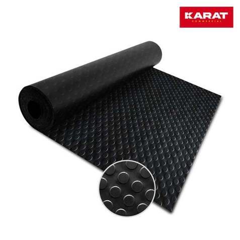 Schwarze Gummimatte mit Flachnoppen - 100x200 cm