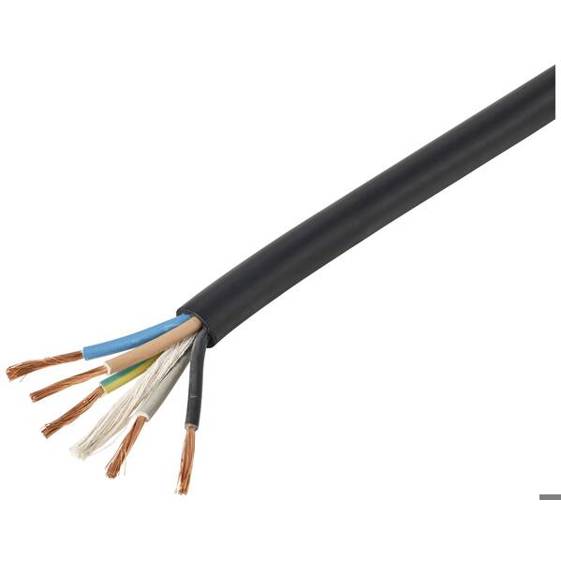 H07RN-F Gummischlauchleitung 5 x 6 mm² Schwarz - Meterware