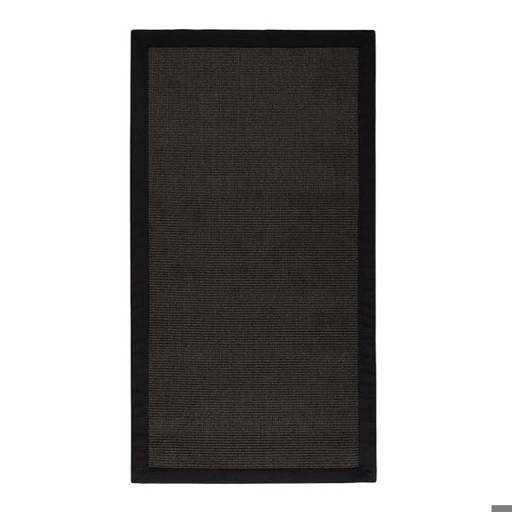 Hochflor Sisal-Teppich Amazonas Schwarz mit Bordüre - 120 x 180 cm