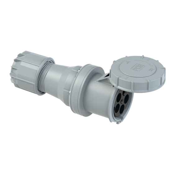 CEE-Kupplung "POWER TWIST" 50V / 125A 5-polig 1h IP67 grau