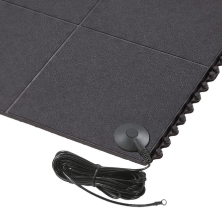 Anti-Ermüdungsmatte mit Stecksystem - ESD, 19x910x910mm, angeraut, rutschfest aus Gummi