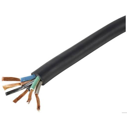 Gummischlauchleitung H07RN-F 5 x 10 mm² Schwarz - Meterware