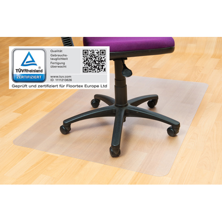 Bodenschutzmatte Cleartex Valuemat - Phthalatfreies Vinyl für Harte Böden - 116 x 150 cm - Rechteckig - Transparent