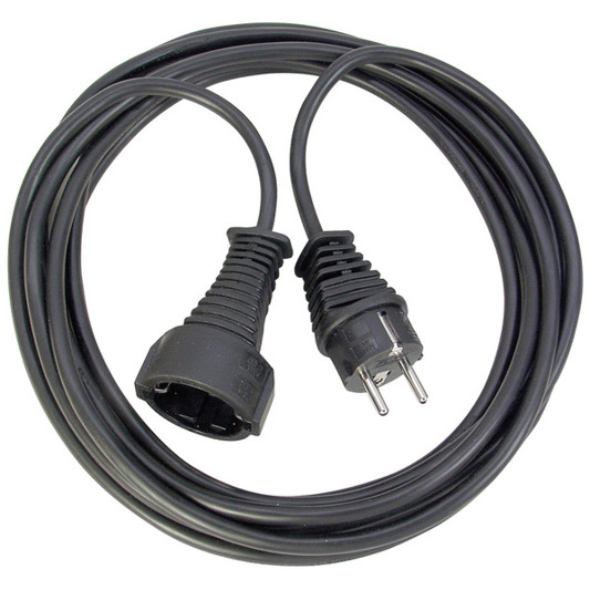 Strom Verlängerungskabel 10m Schwarz H05VV-F 3G 1,5mm² - CEE-Steckdose