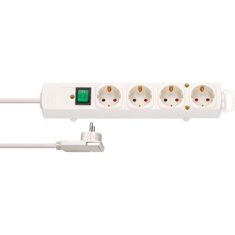 Verlängerungskabel 2 m mit 4 AC-Ausgängen, Indoor, Weiß