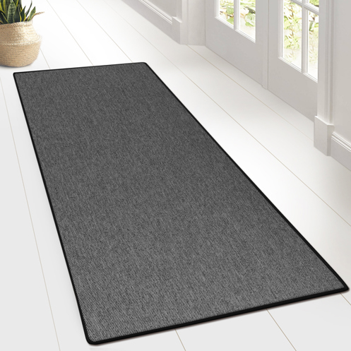 Anthrazitfarbener Teppichläufer in Sisaloptik – Maßanfertigung 200x150 cm