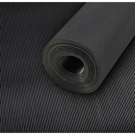 Schwarze Feinriefenmatte | 3mm Dicke | 100cm x 10m | Gummimatte