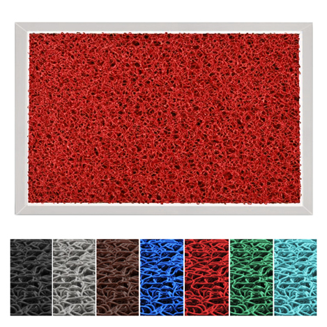 Hygienische Alu-Desinfektionsmatte - Spaghetti-Matten-Einlage in Rot, 48 x 68 cm