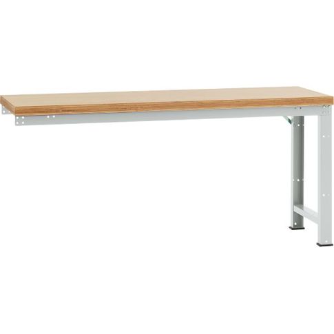 Profi Anbauwerkbank mit Multiplex Tischplatte - 2000 x 700 mm - Lichtgrau