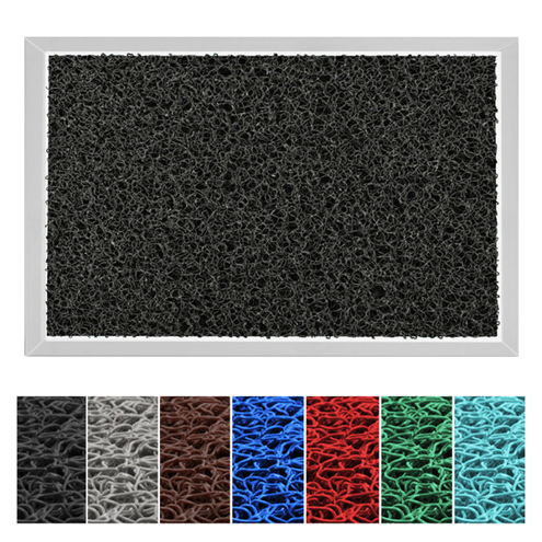 Hygienische Alu-Desinfektionsmatte - Spaghetti-Matten-Einlage in Schwarz, 53 x 83 cm