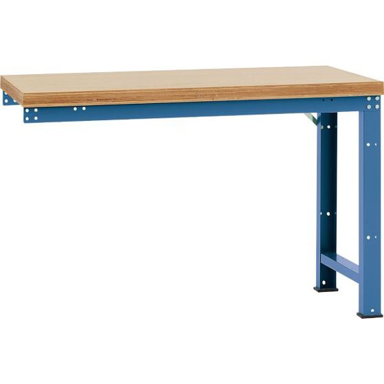 Profi Anbauwerkbank mit Multiplex Tischplatte - 1500 x 700 mm - Brilliantblau