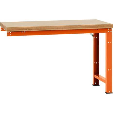Profi Anbauwerkbank mit Multiplex Tischplatte - 1500 x 700 mm - rotorange